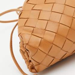 Pre Owned حقيبة بوتيغا فينيتا بوش جلد أحمر داكن صغيرة