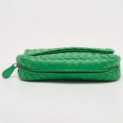 مملوكة مسبقًا Bottega Veneta Green Intrecciato Leather Olimpia Chain Shoulder Bag