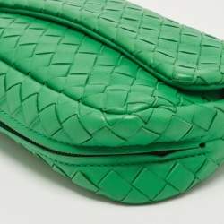 مملوكة مسبقًا Bottega Veneta Green Intrecciato Leather Olimpia Chain Shoulder Bag