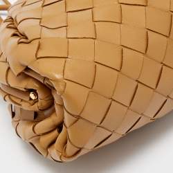 Pre Owned Bottega Veneta Beige Intrecciato Leather Mini The Pouch Bag