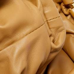 Pre Owned Bottega Veneta Beige Intrecciato Leather Mini The Pouch Bag