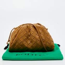 Pre Owned Bottega Veneta Beige Intrecciato Leather Mini The Pouch Bag