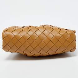 Pre Owned Bottega Veneta Beige Intrecciato Leather Mini The Pouch Bag