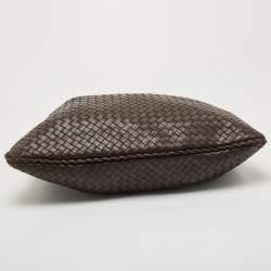 Pre Owned Bottega Veneta Dark Brown Intrecciato Leather Large Veneta Hobo