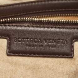 Pre Owned Bottega Veneta Dark Brown Intrecciato Leather Large Veneta Hobo