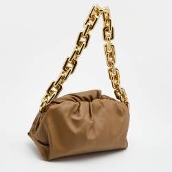 Pre Owned Bottega Veneta Brown Leather The Chain Pouch Shoulder Bag