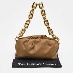 Pre Owned Bottega Veneta Brown Leather The Chain Pouch Shoulder Bag