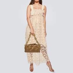 Pre Owned Bottega Veneta Brown Leather The Chain Pouch Shoulder Bag