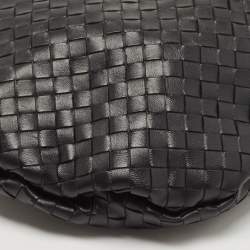 Pre Owned حقيبة كتف بوتيغا فينيتا بولب جلد إنترشياتو سوداء صغيرة