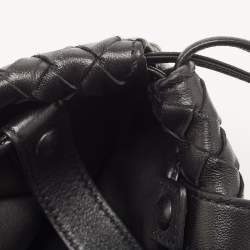 Pre Owned حقيبة كتف بوتيغا فينيتا بولب جلد إنترشياتو سوداء صغيرة