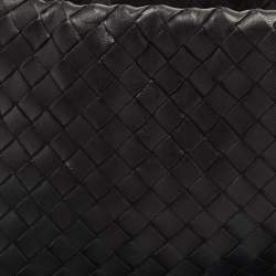 Pre Owned حقيبة كتف بوتيغا فينيتا بولب جلد إنترشياتو سوداء صغيرة