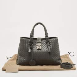 مملوكة مسبقًا Bottega Veneta Grey Intrecciato Leather Small Roma Tote
