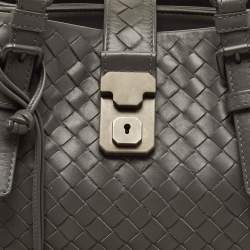مملوكة مسبقًا Bottega Veneta Grey Intrecciato Leather Small Roma Tote