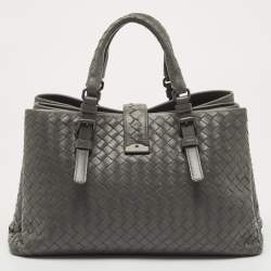 مملوكة مسبقًا Bottega Veneta Grey Intrecciato Leather Small Roma Tote