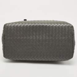 مملوكة مسبقًا Bottega Veneta Grey Intrecciato Leather Small Roma Tote