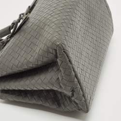 مملوكة مسبقًا Bottega Veneta Grey Intrecciato Leather Small Roma Tote