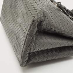 مملوكة مسبقًا Bottega Veneta Grey Intrecciato Leather Small Roma Tote