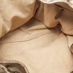 Pre Owned Bottega Veneta Light Gold Leather Illusion Hobo