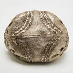 Pre Owned Bottega Veneta Light Gold Leather Illusion Hobo