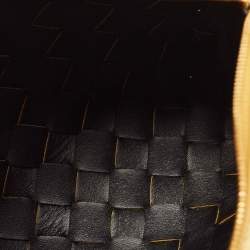 Pre Owned Bottega Veneta Gold Intrecciato Foil Leather Mini Loop Camera Crossbody Bag