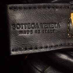 Pre Owned Bottega Veneta Gold Intrecciato Foil Leather Mini Loop Camera Crossbody Bag