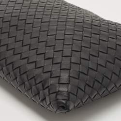 Pre Owned حقيبة صغيرة بوتيغا فينيتا جلد انترشياتو أسود بسحاب علوي 