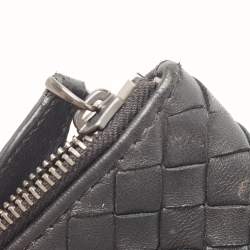 Pre Owned حقيبة صغيرة بوتيغا فينيتا جلد انترشياتو أسود بسحاب علوي 