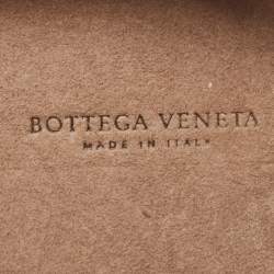 Pre Owned Bottega Veneta Grey Intrecciato Watersnake and Leather Knot Chain Clutch