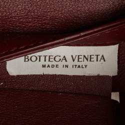 Pre Owned Bottega Veneta Burgundy Intrecciato Leather Arco Tote