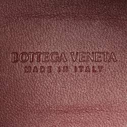 Pre Owned Bottega Veneta Burgundy Intrecciato Leather Arco Tote