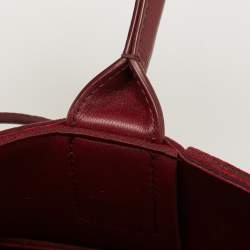 Pre Owned Bottega Veneta Burgundy Intrecciato Leather Arco Tote