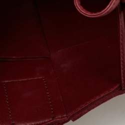Pre Owned Bottega Veneta Burgundy Intrecciato Leather Arco Tote