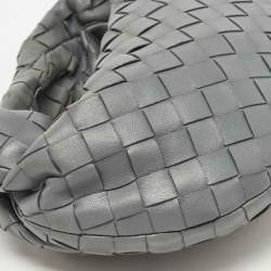 مملوكة مسبقًا Bottega Veneta Dark Grey Intrecciato Leather Mini Jodie Hobo