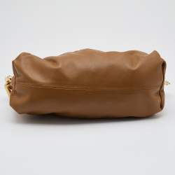 Pre Owned Bottega Veneta Tan Leather Chain Pouch Clutch