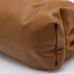 Pre Owned Bottega Veneta Tan Leather Chain Pouch Clutch