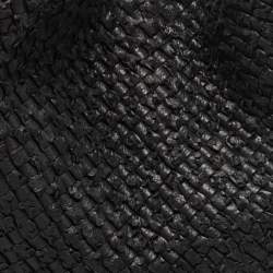 Pre Owned Bottega Veneta Black Intercciato Leather Large Loop Hobo