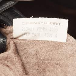 Pre Owned Bottega Veneta Black Intercciato Leather Large Loop Hobo