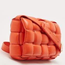 Pre Owned حقيبة كتف بوتيغا فينيتا كاسيت جلد مبطن أصفر بقلاب