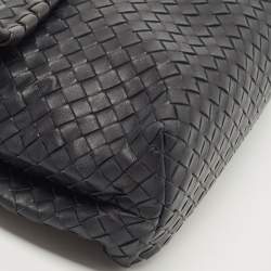 Pre Owned Bottega Veneta Black Intrecciato Leather Medium Olimpia Shoulder Bag