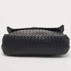 Pre Owned Bottega Veneta Black Intrecciato Leather Medium Olimpia Shoulder Bag