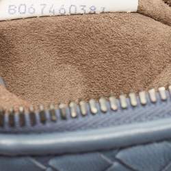 Pre Owned Bottega Veneta Light Blue Intrecciato Leather Nodini Crossbody Bag