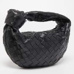 مملوكة مسبقًا Bottega Veneta Black Intrecciato Leather Mini Jodie Hobo