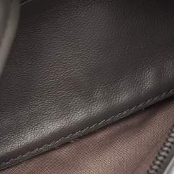 Pre Owned Bottega Veneta Dark Grey Intrecciato Leather Flap Chain Clutch