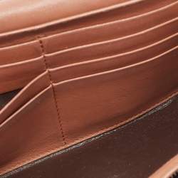 Pre Owned Bottega Veneta Brown Intrecciato Leather Flap Continental Wallet