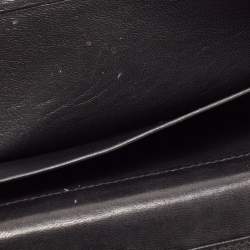 Pre Owned Bottega Veneta Black Intrecciato Leather Flap Continental Wallet