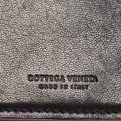 Pre Owned Bottega Veneta Black Intrecciato Leather Flap Continental Wallet
