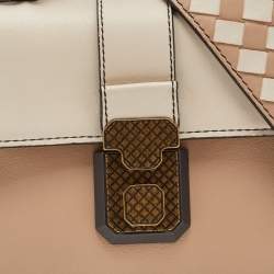 Bottega Veneta Tri Color Leather Mini Piazza Top Handle Bag