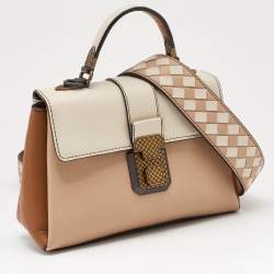 Bottega Veneta Tri Color Leather Mini Piazza Top Handle Bag