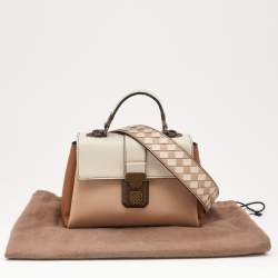 Bottega Veneta Tri Color Leather Mini Piazza Top Handle Bag