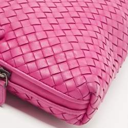 Bottega Veneta Magenta Intrecciato Leather Nodini Crossbody Bag